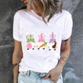 thumbnail image 2 of Camisetas de cuello redondo para mujer, camisetas con estampado de conejo de Pascua, camisetas de manga corta, blusas Fridja  bn1175, 2 of 9