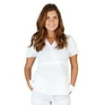 thumbnail image 1 of UltraSoft Premium 3 Pocket Mock Wrap Medical Scrub Top For Women - JUNIOR FIT 38484-XX-Small (White), 1 of 3
