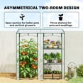 thumbnail image 3 of Mini Serre Portative avec 3 Tablettes et Doubles Portes Enroulables, Couvercle en Plastique Transparent Résistant aux UV et Cadre en Acier, Conception Asymétrique pour Patio, Jardin, Plantes d'Intérieur Ou d'Extérieur, 3 of 7