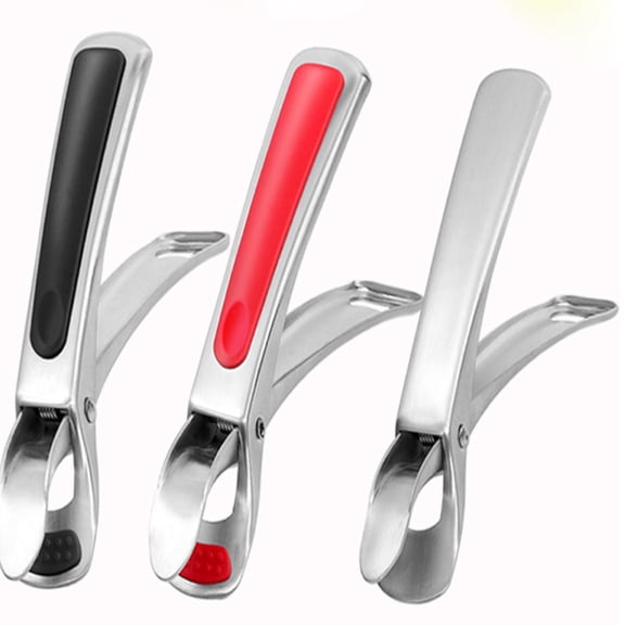 ibasenice 1Pc Stainless Steel Anti-Scalding Plate Tongs with Silicone Handle for Home Use