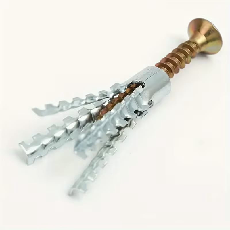 50-Piece Anti-Loosening Metal Expansion Screws Set - Serrated Expansion Tubes & Self-Tapping Screws for Brick and Concrete Walls