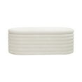 thumbnail image 5 of Storage Chenille Ottoman Bench Upholstered Fabric Storage Bench End of Bed Stool with Safety Hinge for Bedroom, Living Room, Entryway, Closet(40-inch, White), 5 of 5