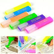 Duixinghas 4/6Pcs Fluorescent Pens Pastel Colors Chisel Tip Water Based Quick Dry Smooth Writing Coloring Permanent Ink Assorted Colors Highlighter Pens School Stationery