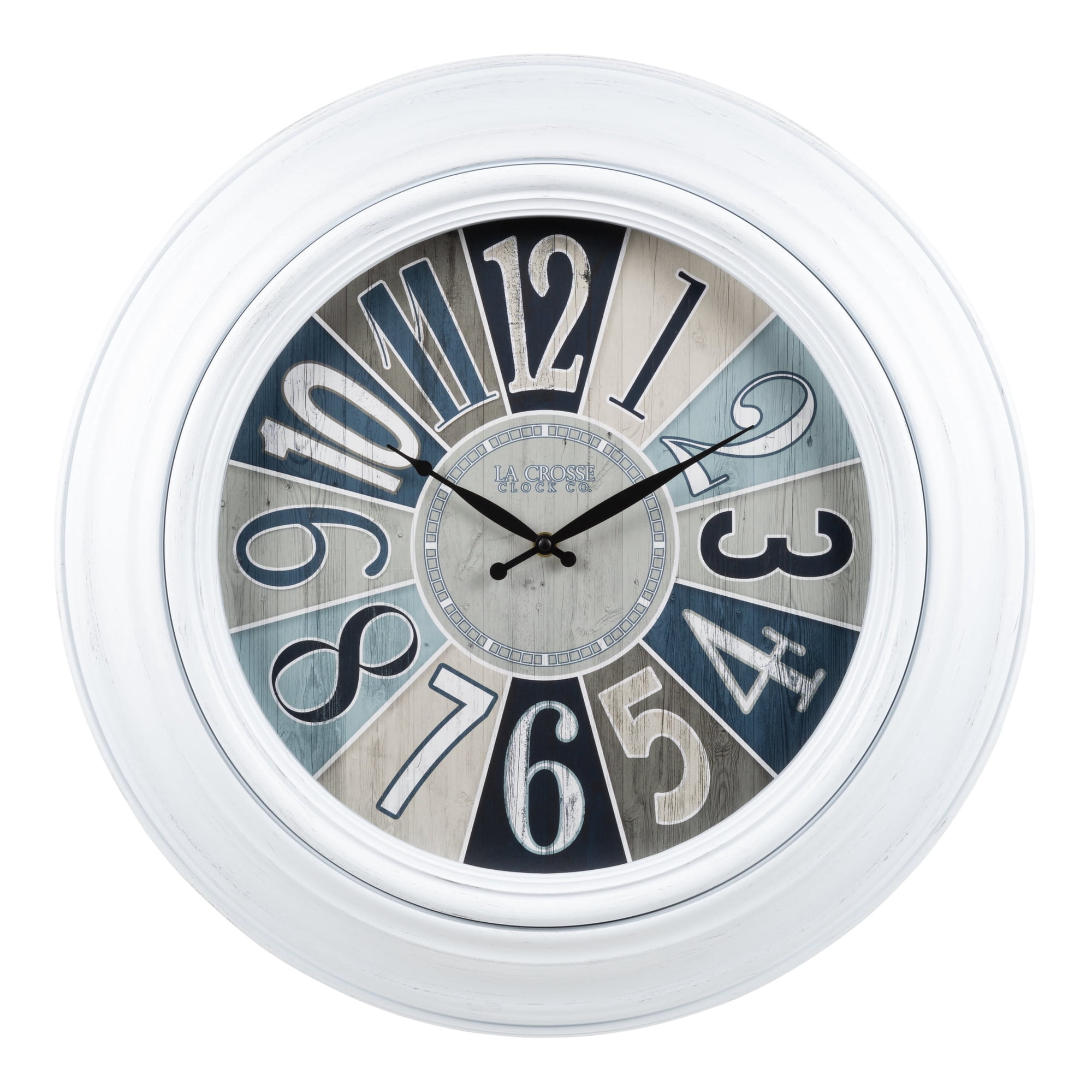 La Crosse Clock 22-inch Lakeside White Quartz Analog Wall Clock 404-3056