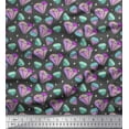 thumbnail image 1 of Soimoi Gray polyester Crepe Fabric Star & Diamond Geometric Print Fabric by the Yard 42 Inch Wide, 1 of 3