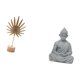 thumbnail image 5 of Escultura de hojas,Estatua de hoja de metal Escultura de hoja Decoración del hogar,Estatua de mono,Estatua de Buda Mono para Interiores y Exteriores Budista,Figuras en miniatura meditando para, 5 of 8