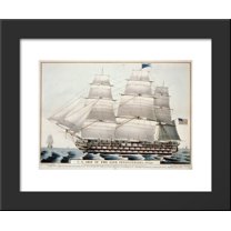 U.S. ship of the Line Pennsylvania, 140 guns 20x24 Framed Art Print by Currier and Ives