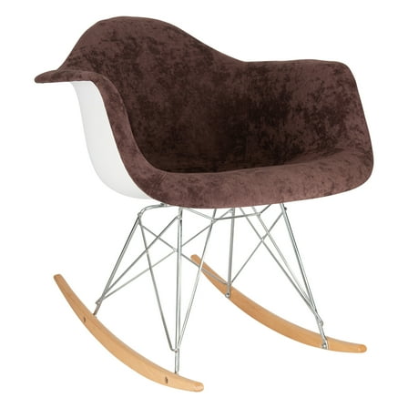 Retro Rocking Chair Velvet Eiffel Base - Elegant Accent Chair for Living Room, Bedroom, Nursery