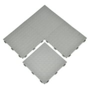 Greatmats StayLock Home Gym Bump Top Anti-Fatigue Commercial Waterproof PVC Floor Tile, Gray, 26 pack