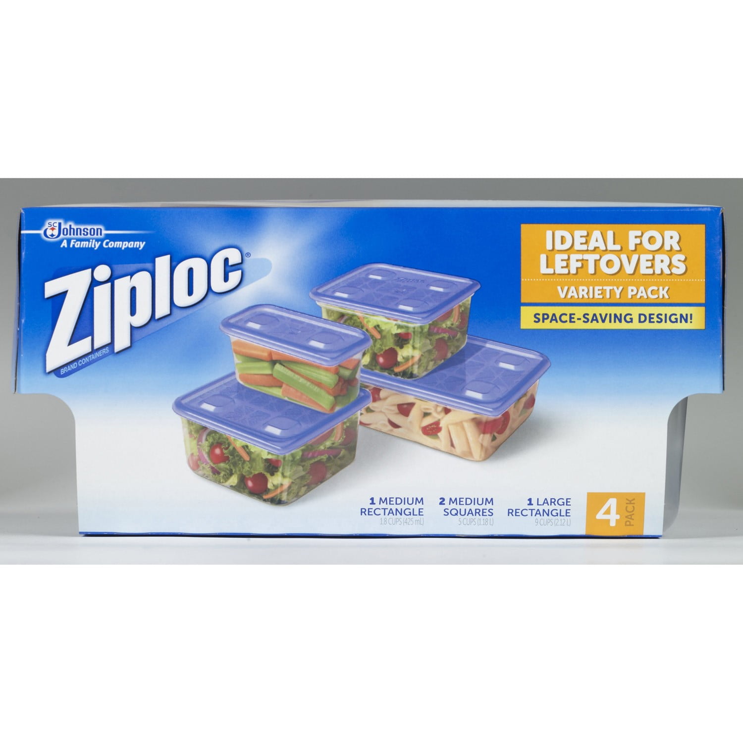 Ziploc One Press Seal Variety Pack 4 CT