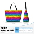 thumbnail image 3 of Kdxio Bright Rainbow for Beach Bag for Women Large Beach Tote Bag Waterproof Sandproof Swim Bag with Zipper Pockets Beach Vacation Travel, 3 of 6