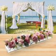 thumbnail image 4 of Rectangular Floral Centerpiece Flower Vase Day Gift for Dining Table Gift Vase 24 Inches Long Clear, 4 of 8