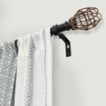 thumbnail image 3 of 7/8" dia. Single Curtain Rod Set with Vine Woven Tulipa _Matte Black 66"-120" - Black, 3 of 5