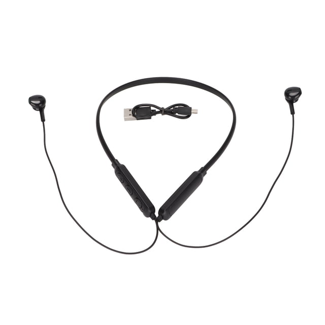 Auriculares Bluetooth con banda para el cuello, IPX7, resistentes al agua, con cancelación de ruido, graves profundos, flexibles, inalámbricos y deportivos, color negro