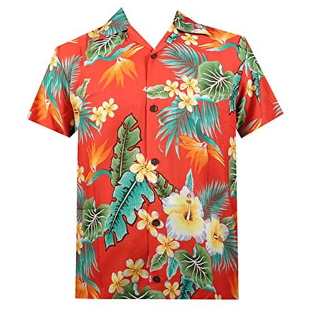 alvish - Hawaiian Shirt 46 Mens Flower Leaf Beach Aloha Party Camp ...