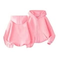 thumbnail image 2 of CCRFTGI Girls Hoodies Holiday Zip up Hooded Sweatshirt Loose Fit Long Sleeve Hoodies Soft Fall Pullover Tops Pink 7-8 Years, 2 of 3