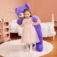 thumbnail image 5 of IKASA Giant Teddy Bear Stuffed Animal Plush Toy,Large Jumbo Teddy Bear 47" Purple Huge Cute Soft Toys,Big Size Plushy Fluffy Fat Oversized Plushie,Gifts for Kids Girls Boys Girlfriend Children, 5 of 5