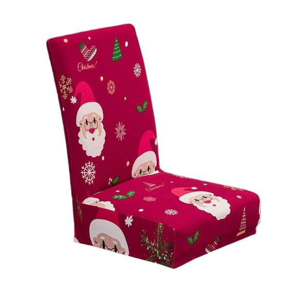 Christmas Chair Cover Elastic Stretchable Washable Protective Cover For Restaurant Ceremony Hotel Chairs Polyester Fiber With Digital Printing Pattern Fits Most Chairs Durable Decor Accent Seasonal
