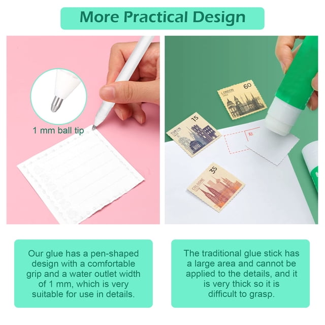 Transemion White Easy-to Adhesive Glue Pen For Quick And Efficient Operation Quick Dry Adhesive Glue Pens 3pcs 1Set