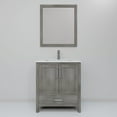 thumbnail image 4 of Jacques 30 in W Distressed Grey Bath Vanity, Cultured Marble Top, Faucet Set, & 28" Mirror, 4 of 8