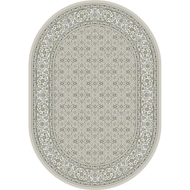 Dynamic Rugs ANOV71057011966 6 ft. 7 in. x 9 ft. 6 in. Anicient 57011 Oval Traditional Rug - 9666 Soft Grey & Cream