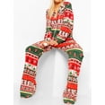thumbnail image 2 of KelaJuan Women's Christmas Pajamas Romper Long Sleeve Zip Up Hooded Jumpsuit Sleepwear Print Nightwear, 2 of 6