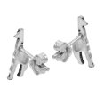 thumbnail image 3 of AeraVida African Safari Spotted Giraffe Sterling Silver Post Stud Unisex Earrings, 3 of 5