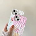thumbnail image 4 of Cute Colorful Cartoon Bear Ice Cream Cat Rabbit Rainbow Smile Face Water Ripple Folds Phone Case Compatible with iPhone Case (Ice,iPhone 14), 4 of 9