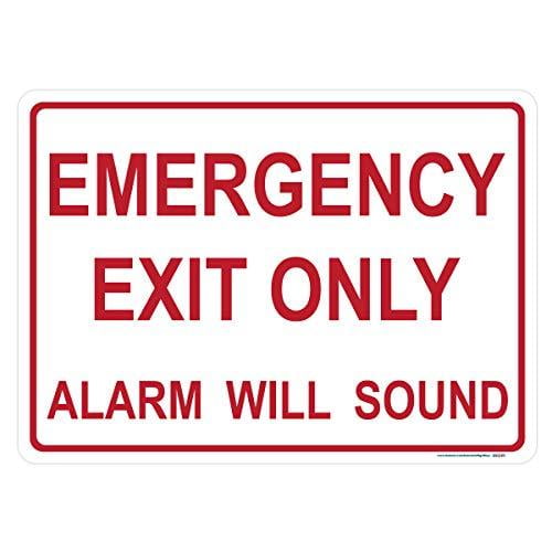 Emergency Exit Only Alarm Will Sound Metal Sign 18 X 12 Non Reflective Walmart Com Walmart Com Emergency Exit Only Alarm Will Sound Metal Sign 18 X 12 Non Reflective Walmart Com Walmart Com