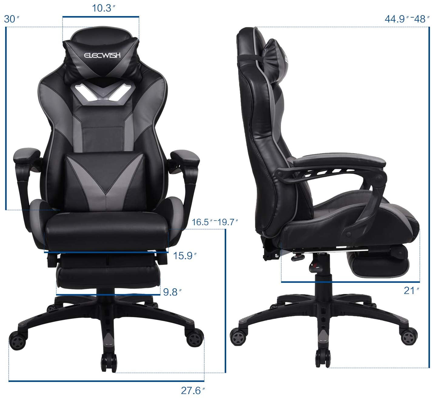 ELECWISH Massage Computer Gaming Chair with Footrest PC Office Racing Video desk chair Ergonomic Conference Executive Manager Work Chair PU Leather High Back Adjustable Task Chair ELECWISH Massage Computer Gaming Chair with Footrest PC Office Racing Video desk chair Ergonomic Conference Executive Manager Work Chair PU Leather High Back Adjustable Task Chair