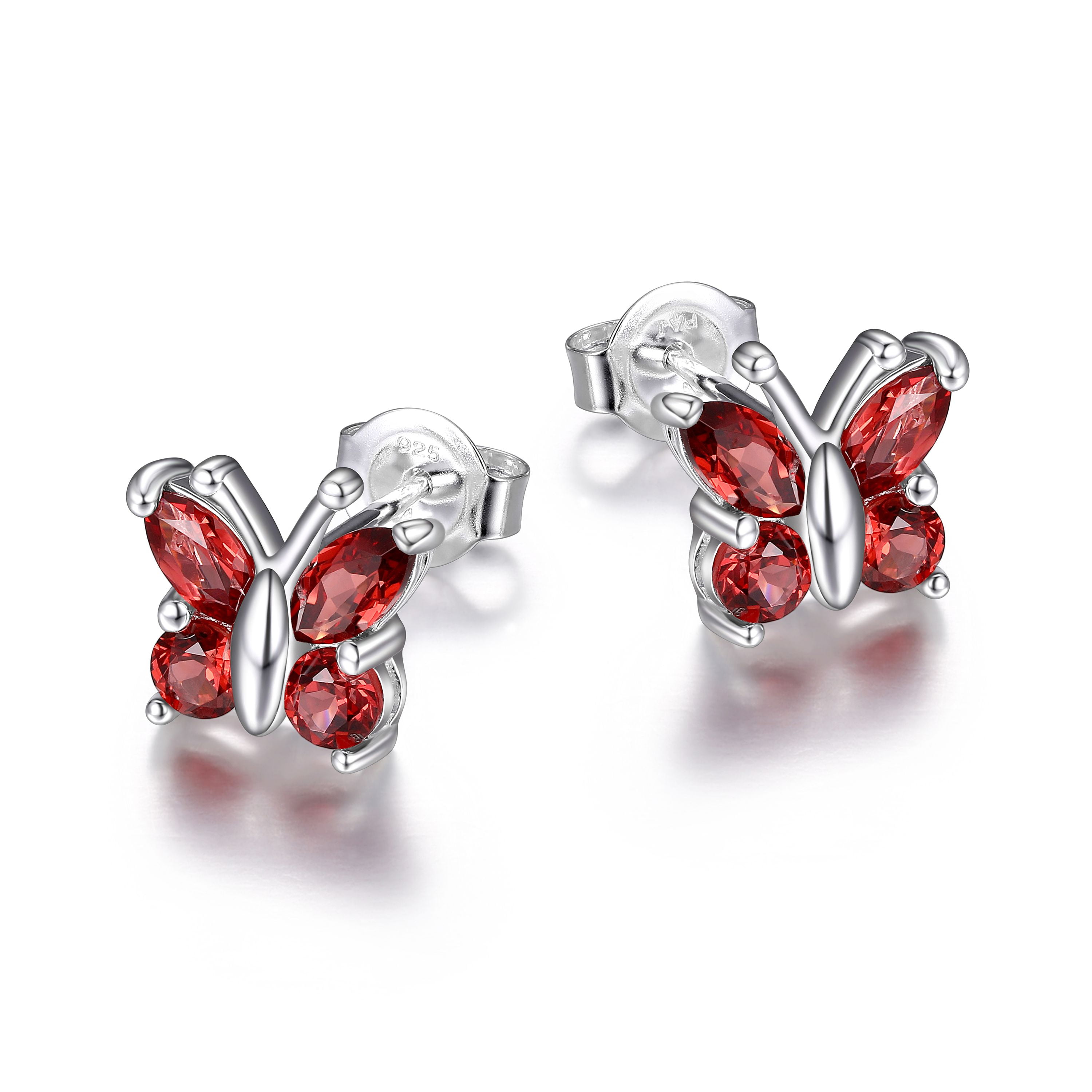 Women/Children's 12 Month Birthstones Butterfly Drop Leverback Earrings 14k YG 