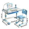 thumbnail image 2 of YNCE Kids Study Desk Chair Set, Height Adjustable Toddlers Writing Table with Tiltable Reading Stand, Living Room Bedroom Children Learning Table with Extra Large Drawer (Blue #8), 2 of 9