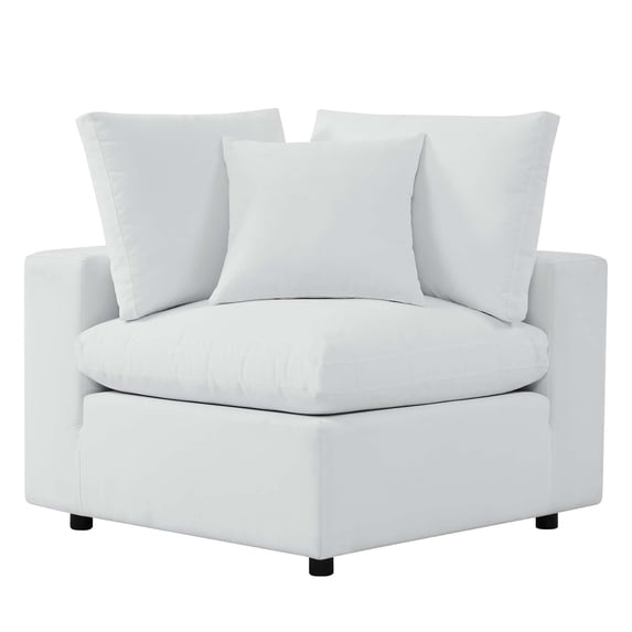 Lounge Sofa Corner Chair, Sunbrella, White, Fabric, Modern Contemporary, Outdoor Patio Balcony Cafe Bistro Garden Furniture Hotel Hospitality