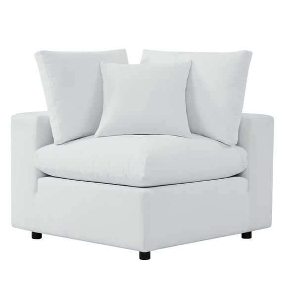 Lounge Sofa Corner Chair, Sunbrella, White, Fabric, Modern Contemporary, Outdoor Patio Balcony Cafe Bistro Garden Furniture Hotel Hospitality
