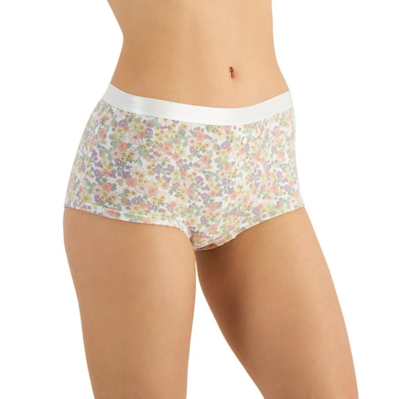 Jenni Women’s Boyshorts Underwear, Retro Floral, Small