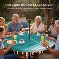 thumbnail image 3 of Round Outdoor Tablecloth with Umbrella Hole and Zipper, Ombre Turquoise Waves Tablecloth with Elastic Waterproof, Abstract Art Gradient Modern Patio Table Covers for 55" - 60" Picnic Pool Tables, 3 of 9