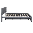 thumbnail image 5 of DreamBuck Queen Size Upholstered Platform Bed with Trundle, Linen Fabric Platform Bed Frame with Brick Pattern Headboard, Queen Bed Frame for Adults, Teens, No Box Spring Needed, Noise Free, Gray, 5 of 9