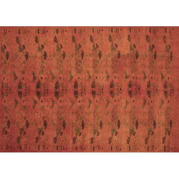 Ahgly Company Indoor Rectangle Abstract Brown Contemporary Area Rugs, 2' x 3'