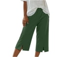 thumbnail image 5 of Luvrsol Capris for Women with Pockets Loose-Fit Linen-Cotton Drawstring Straight-Leg Casual Pants, Size S-2XL, 5 of 9