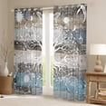 thumbnail image 2 of Homewish Western Life Tree Blackout Curtains Set of 2 (52x84 Each), Blue Grey Wooden Plank Window Curtains, Mystic Damask Moom Curtains and Drapes, Window Curtains Bedroom Decor, 2 of 6