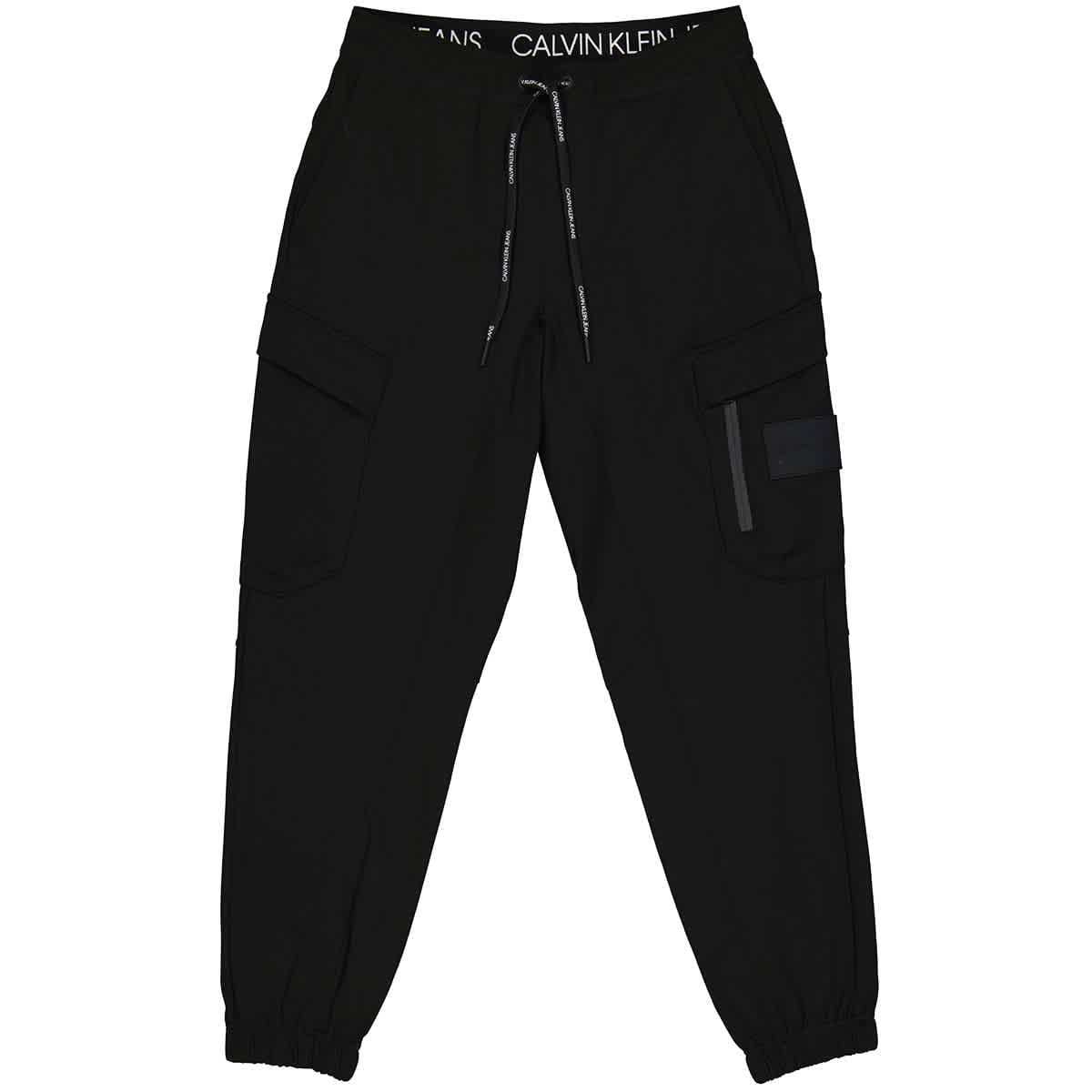 Slacks and Chinos Leggings Womens Clothing Trousers Calvin Klein Synthetic Cropped Logo-print Stretch-jersey leggings in Black 