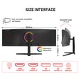 thumbnail image 6 of Gawfolk 49 Inch 120Hz Curved Ultrawide Gaming Monitor, DQHD 5120x1440 1500R, Built-in Speakers, DP HDMI Ports, 100x100mm VESA Mountable for Home Office Business, 6 of 9