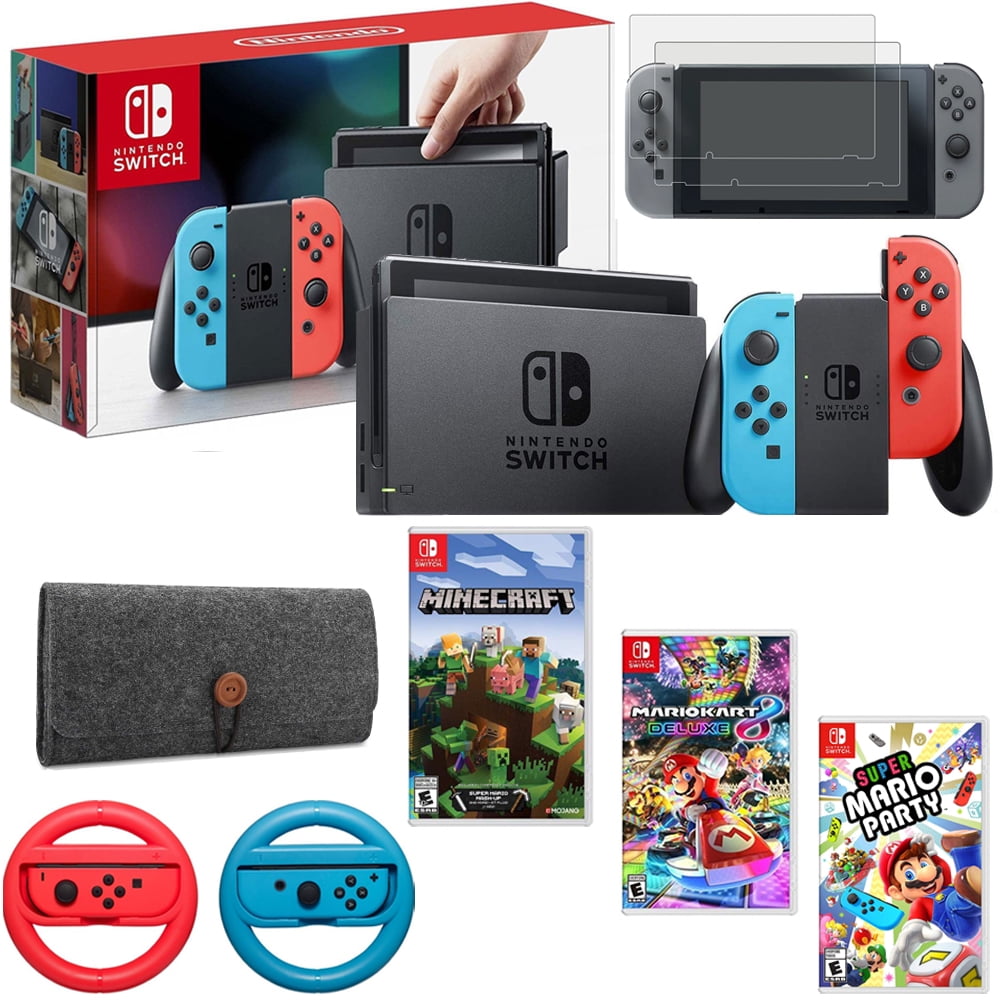 Nintendo Switch 9GB Console(Neon Blue&Red), Mario Kart 9, Minecraft & More Nintendo Switch 9GB Console(Neon Blue&Red), Mario Kart 9, Minecraft & More