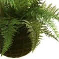 thumbnail image 3 of Nearly Natural Green 13" Leather Fern Polyester Artificial Plant with Hanging Basket, Set of 2, 3 of 5