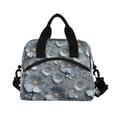 thumbnail image 2 of Insulated Crossbody Lunch Bag 10L Lunch Tote with Adjustable Shoulder Strap for Work Office Picnic Silver Flowers Pattern, 2 of 6