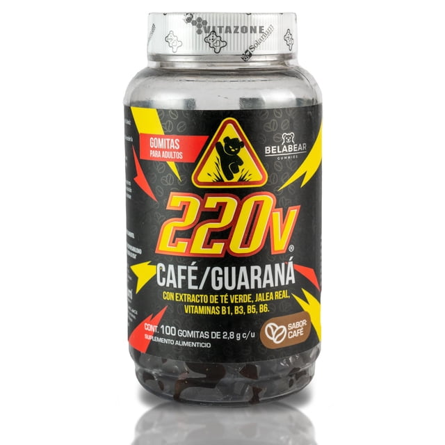 GUARANÁ 220V Jalea Real Vitaminas B 100 gomas Solanum Sabor Moras