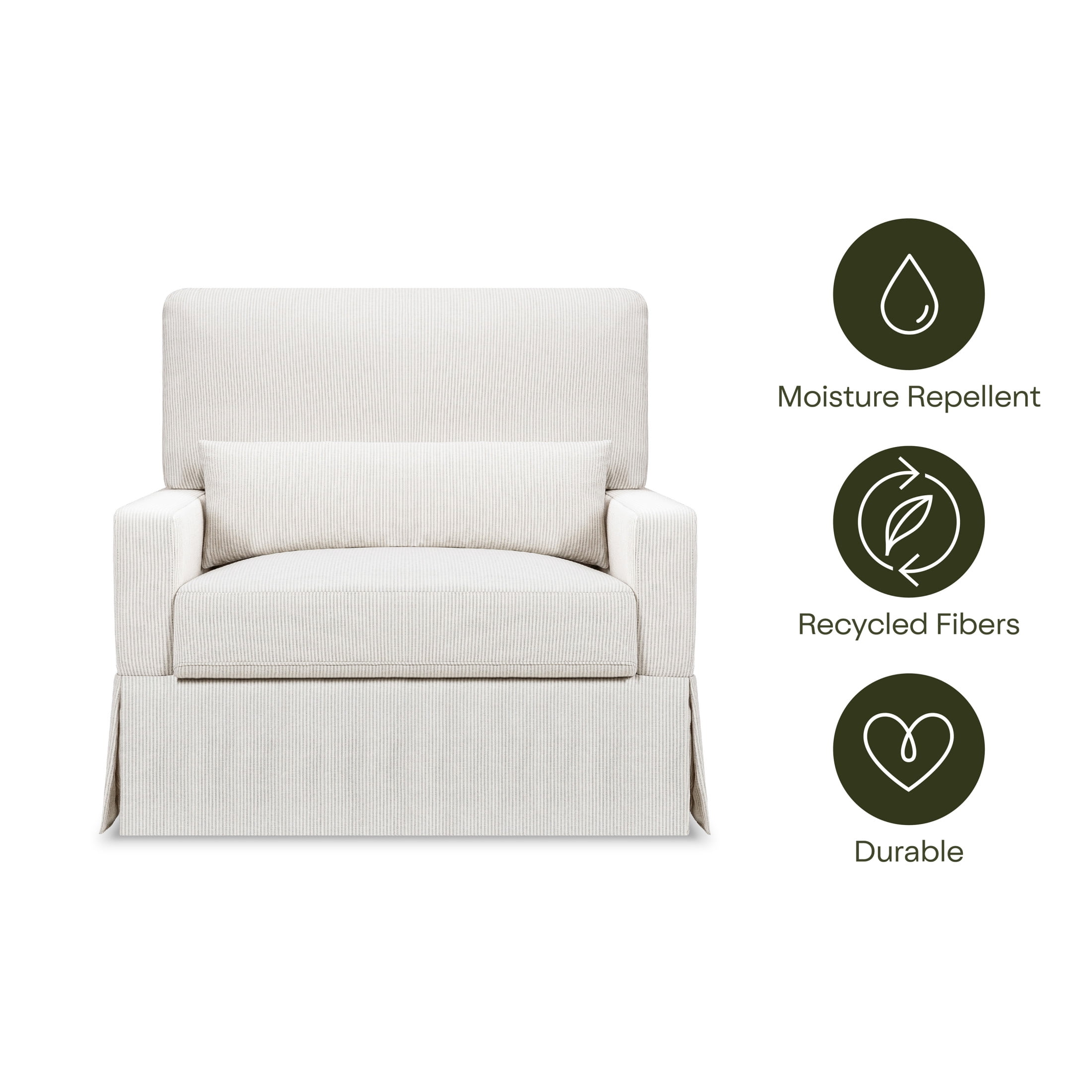 Namesake Crawford Pillowback Chair and a Half Comfort Swivel Glider