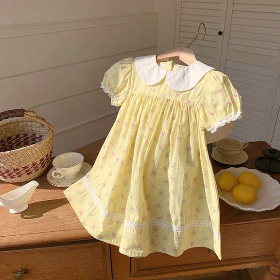 Dresses for Girls Summer Short Sleeve Casual Kids Clothing