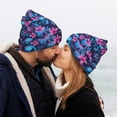 thumbnail image 5 of Kdxio Blue Skull Flower Winter Beanie for Men Women Beanie Knit Hat Cuffed Cap Beanie Knit Chunky Snow Cap, 5 of 6