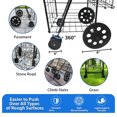thumbnail image 4 of Upgraded Shopping Cart with 360° Swivel Wheels and Basket Liner for Shopping, Laundry, Home, Outdoor - Extra Large Heavy Duty Utility Cart - Foldable & Lightweight - Black, 4 of 5